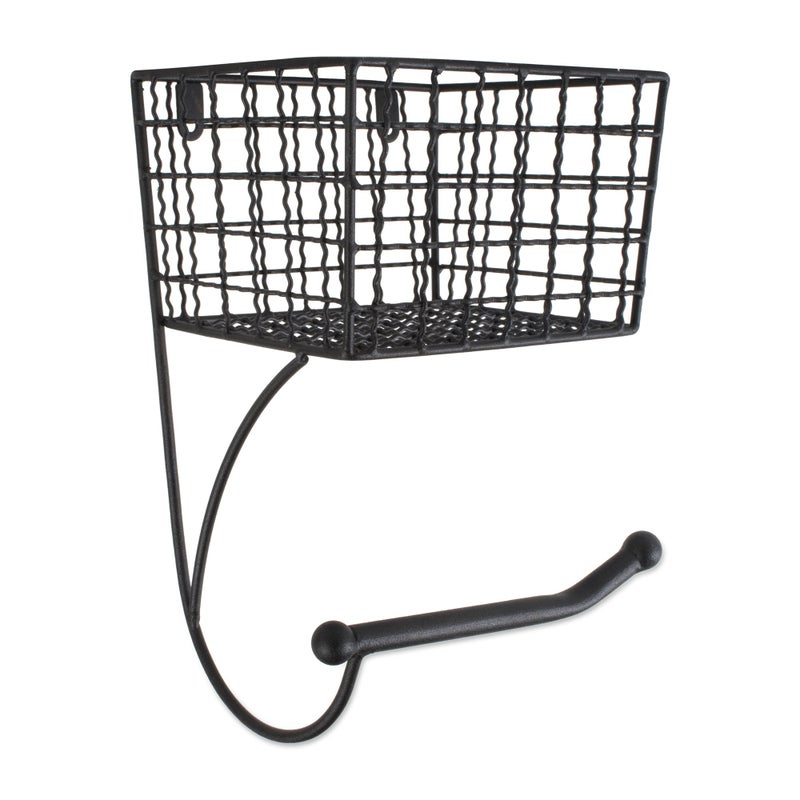 DII Rustic Farmhouse Bathroom DÃ©cor, Metal Storage, Toilet Paper Holder, Black - Image 1